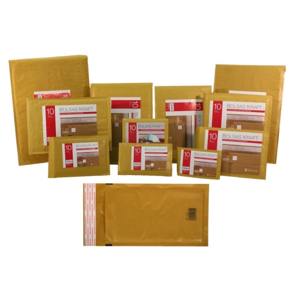 Bismark Bolsa Acolchada Kraft Nº19 300X445Mm - Recubrimiento Interno De Laminas De Burbuja De Aire - Cierre Autoadhesivo - Ideal Para Envios Con Alta Proteccion