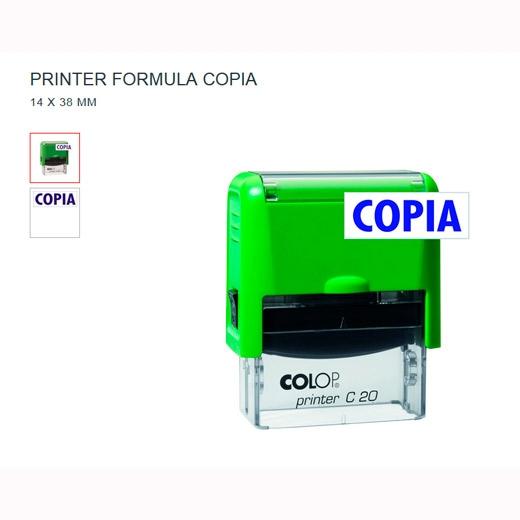 Colop Sello Printer C20 Formula " Copia " Almohadilla E/20 14X38Mm Azul Carcasa Kiwi