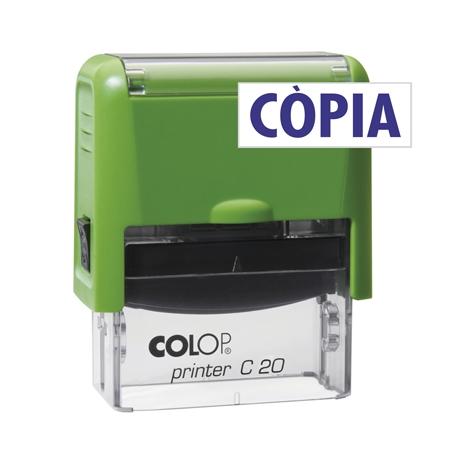 Colop Sello Printer C20 Formula " Còpia " (Catalán) Almohadilla E/20 14X38Mm Azul (Carcasa Rojo Y Verde)