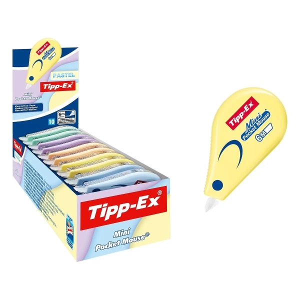 Tipp-Ex Mini Pocket Mouse Pastel Cinta Correctora 5Mm X 6M - Resistente - Escritura Instantanea