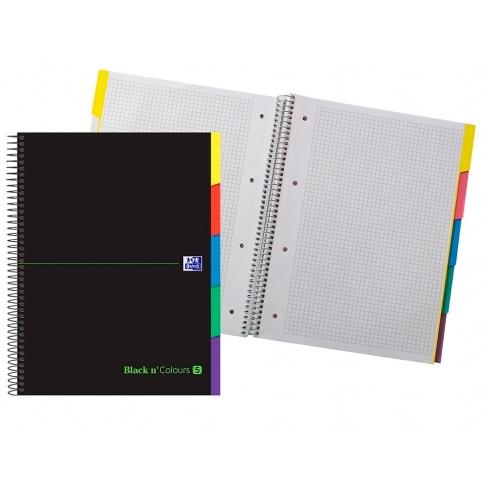 Oxford Cuaderno Europeanbook 5 &You 100H A4+ 5X5 Con 5 Pestañas Tapa Extradura Negro