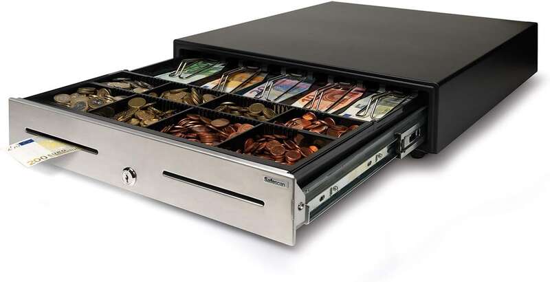 Safescan Hd-4646S Cajon Portamonedas - Diseño Robusto Y Duradero - Ajustable Y Personalizable - Doble Conectividad Para Sistemas De Punto De Venta