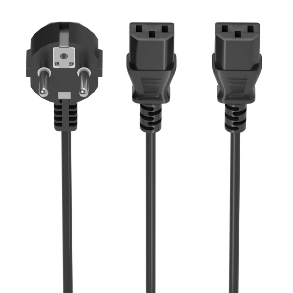 Aisens Cable Alimentacion Cpu - Cee7/M-2Xc13/H - 3M - Color Negro