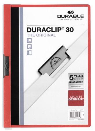 Durable Carpeta Dossier Pinza Duraclip 30 Rojo A4 -25U-