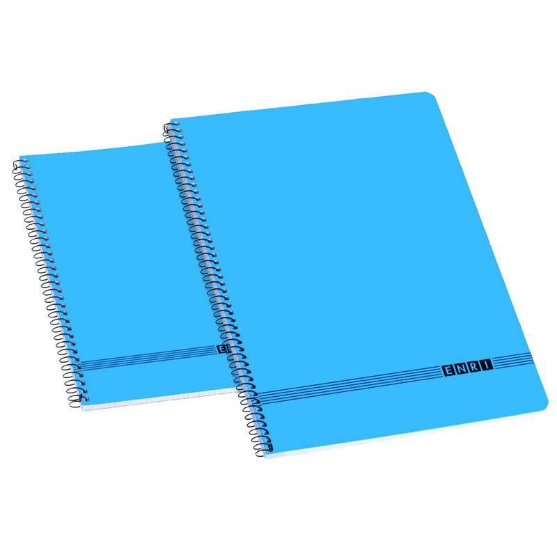 Enri Cuaderno Espiral Oficina 80H Liso Tapas Blandas Folio Azul