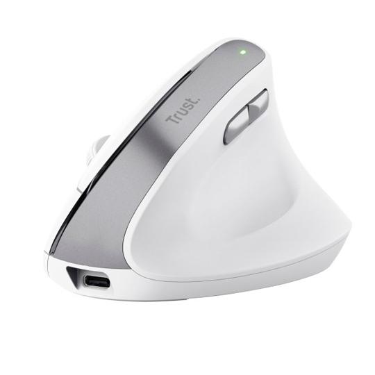 Trust Ratón Bayo Ii Ergonómico Vertical Inalámbrico 2.4Ghz 6 Botones Recargable Blanco