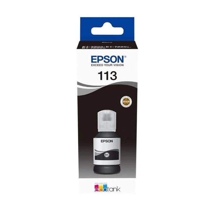 Epson Tinta Bote Negro Ecotank Et-5850, Et-5800, Et-16650, Et-16600, Et-5880, Et-5170 - Nº 113