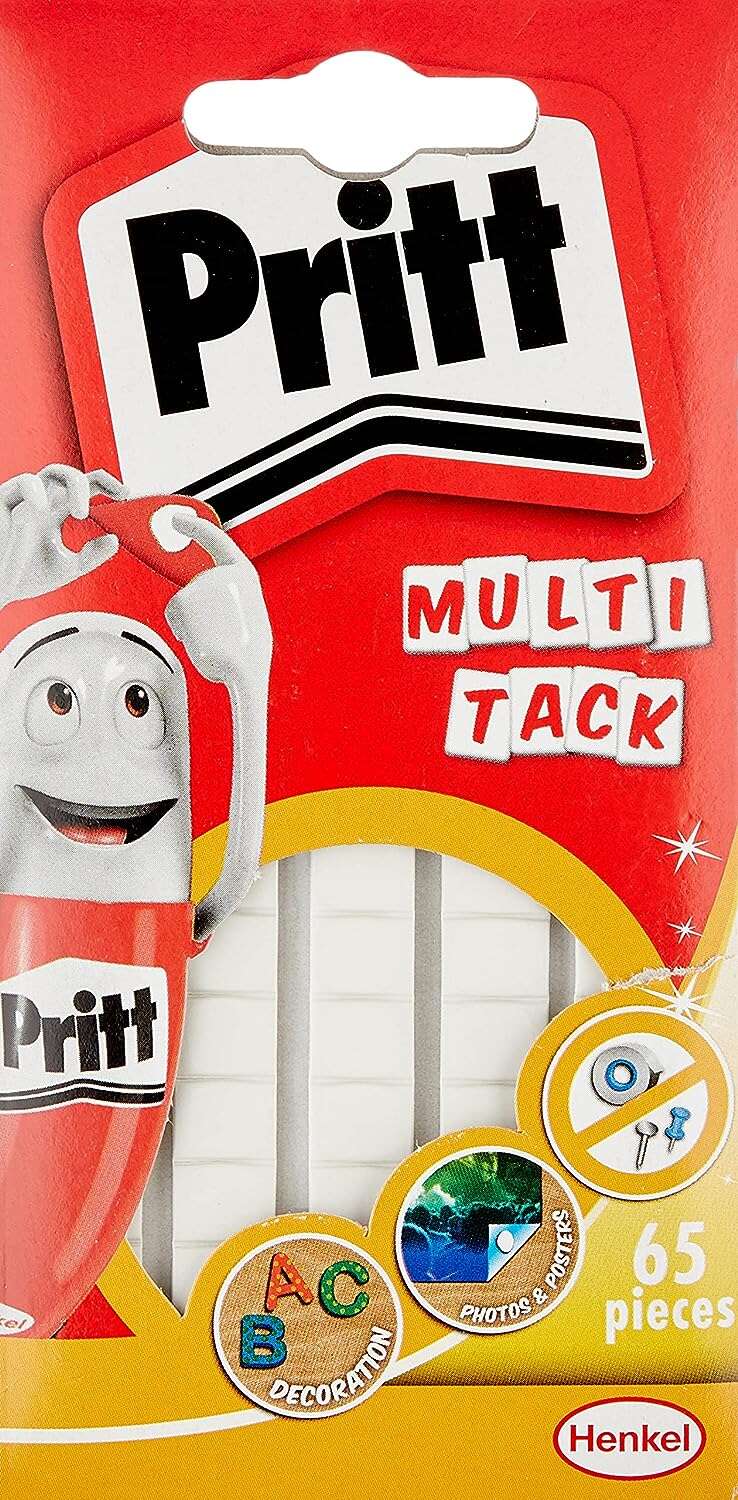 Pritt Multitack Pack De 65 Piezas De Masilla Adhesiva Blanca - Fuertes, Limpias Y Removibles - 2679461, 2679458