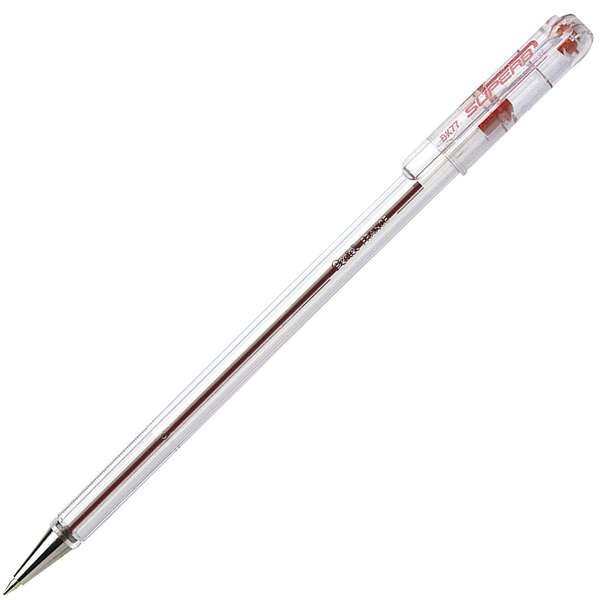 Pentel Superb Boligrafo De Bola - Punta Fina 0.7Mm - Trazo 0.35Mm - Tinta Con Base De Aceite - Color Rojo