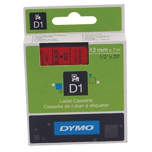 Dymo Cinta De Transferencia Termca D1 45017. Etiquetas Estándar Negro Sobre Rojo De 12Mmx7M. Poliester Autoadhesiva. Rotuladora Labelmanager