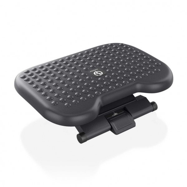 Aisens Reposapies Ergonomico Inclinable Y Ajustable En Altura - Base Antideslizante - Peso Max.30Kg - Material Hips Resistente - Color Negro