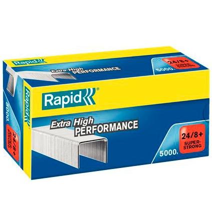Rapid Grapas 24/8+ Súper Strong Galvanizada Caja De 5000