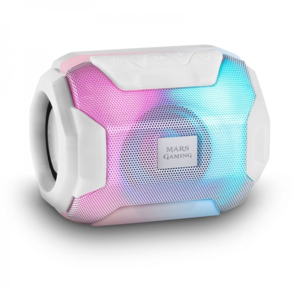 Mars Gaming Soundblast Altavoz Portatil - Sonido Impactante - Drivers Activos Y Pasivos Ultra-Bass - Bluetooth 5.0 - Usb Y Microsd - 8 Horas De Autonomia - Color Blanco