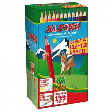 Alpino Lápices De Colores Festival 175Mm C/Surtidos Caja 132+12 Ud Gratis