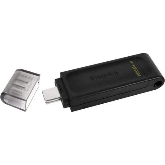 Kingston Datatraveler 70 Memoria Usb-C 3.2 Gen 1 256Gb - Con Tapa - Color Negro (Pendrive)