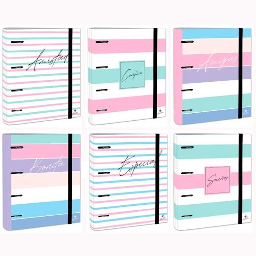 Mariola Carpeta Anillas Mixtas 4X40Mm Carpeblock C/Recambio 100H C/Goma Cartón Forrado Diseños Surtidos