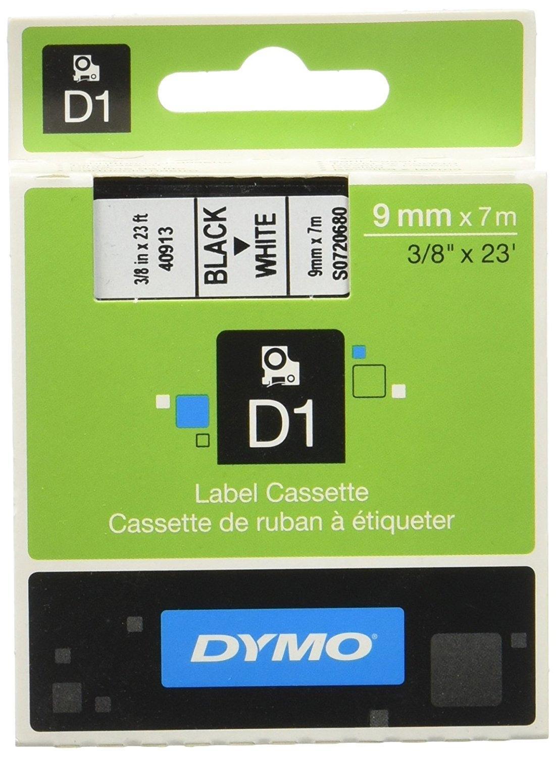 Dymo Cinta De Transferencia Termica D1 40913. Etiquetas Estándar Negro Sobre Blanco De  9Mmx7M. Poliester Autoadhesiva. Rotuladora Labelmanager