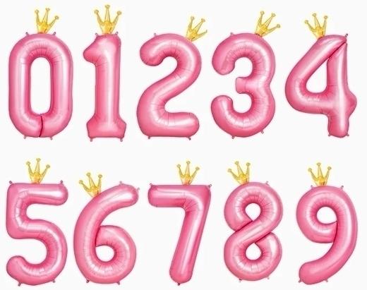 Oh Yeah Globo Poliamida Nº7 Con Corona 115Cm Rosa Pastel Y Oro