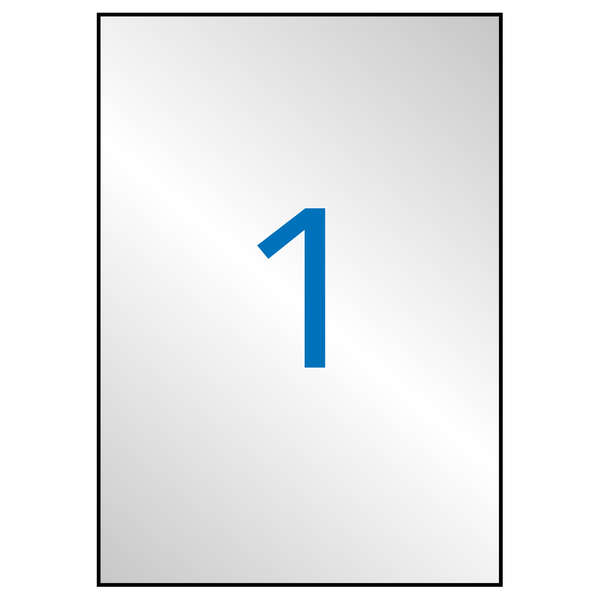 Apli Pack De 20 Etiquetas 210X 297Mm - Adhesivo Permanente - Cantos Rectos - Color Plata