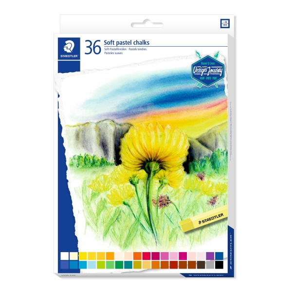 Staedtler 2430 Pack De 36 Pasteles Suaves - Excelentes Para Mezclar Colores - Resistencia A La Luminosidad - Colores Surtidos