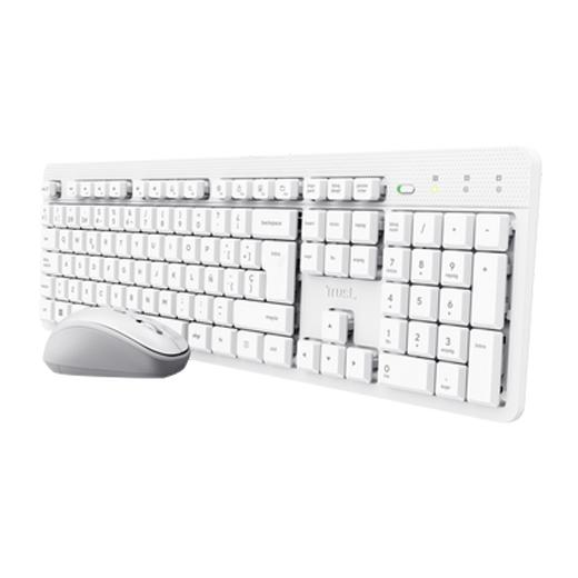 Trust Combo Teclado + Ratón Inalámbrico Ody Ii Silencioso Blanco