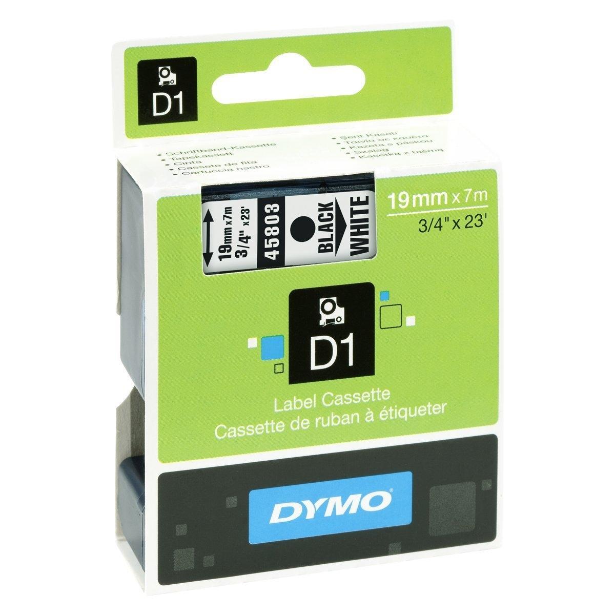 Dymo Cinta De Transferencia Termica D1 45803. Etiquetas Estándar Negro Sobre Blanco De 19Mmx7M. Poliester Autoadhesiva. Rotuladora Labelmanager