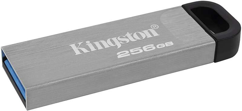 Kingston Datatraveler Kyson Memoria Usb 256Gb - 3.2 Gen 1 - 200 Mb/S En Lectura - Diseño Metalico - Color Plata (Pendrive)