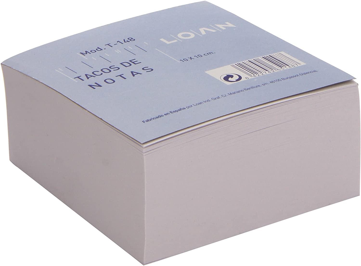 Loan Taco De Notas Encoladas 500H 10X10Cm Blanco