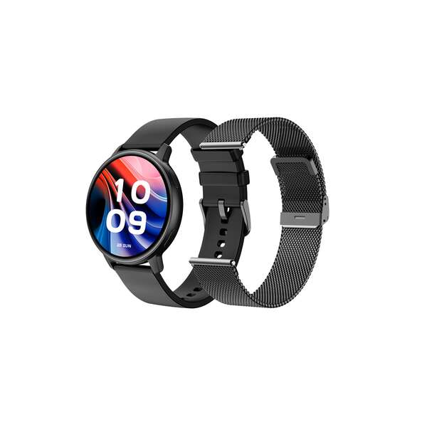 Spc Smartee Duo Classic Reloj Inteligente Smartwatch Pantalla Amoled Redonda 1.43" - Mas De 100 Modos Deportivos - Monitoreo De Salud - Resistencia Ip68 - Color Negro