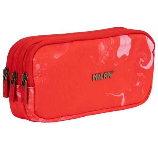 Milan Portatodo 3 Cremalleras Serie Lava Rojo