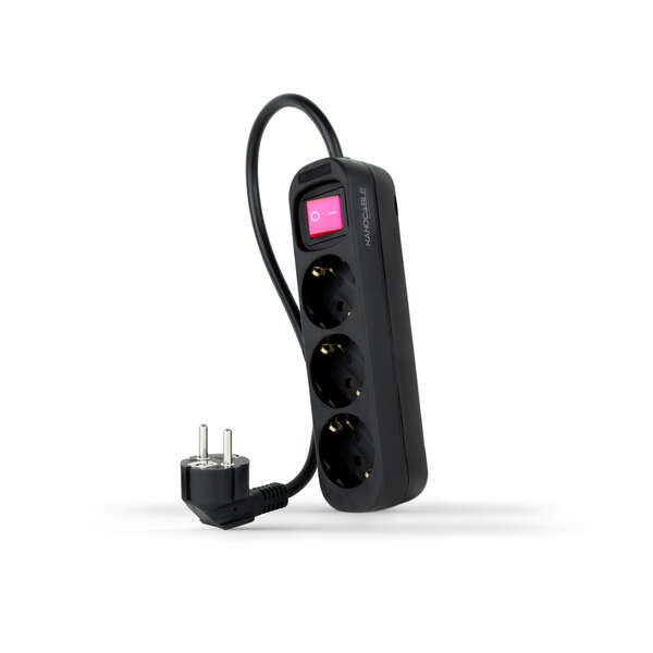 Nanocable Regleta 3 Tomas Interruptor 1.4M - Color Negro