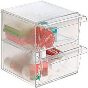 Archivo 2000 Organizador Archicubo 2 Cajones 190X150X150 Mm Cristal Transparente