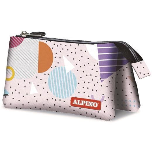 Alpino Estuche Geometric 3 Compartimentos 22X11X3,5Cm Multicolor