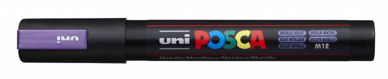 Posca Pc-5M Marcador De Pintura - Punta De Bala 1.8-2.5Mm - Tinta Base Al Agua - Resistente A La Luz - No Permanente - Ideal Para Carteleria Y Decoracion - Color Violeta Metálico