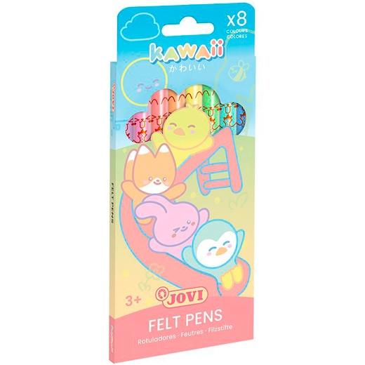 Jovi Rotuladores Kawaii Felt Pens C/Surtidos Pastel Estuche 8 Ud