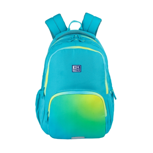 Oxford Gradient Mochila Escolar 25L - 3 Compartimentos Y 11 Bolsillos - Espalda Ergonomica Transpirable - Asas Acolchadas Y Ajustables - Bolsillo Lateral - Color Electric Lime