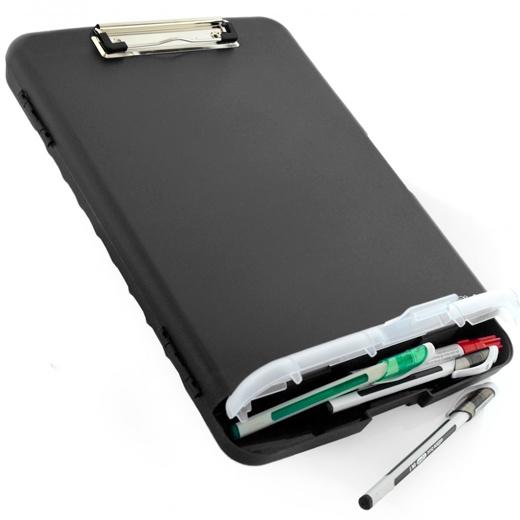 Office Box Soporte Caja Portadocumentos Con Pinza 36X25X3Cm Plástico Reciclable Negro