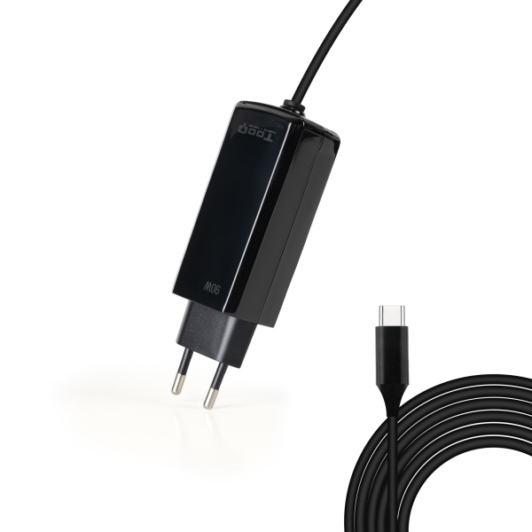 Tooq Cargador De Portatil Gan Usb-C/Pd 90W - Cable De 1.80M - Color Negro