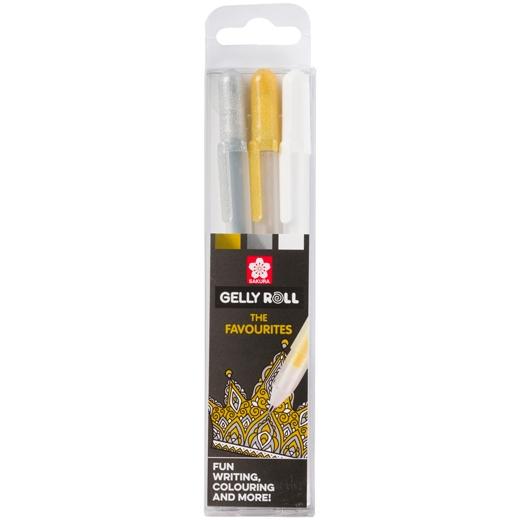 Talens Sakura Estuche De 3 Bolígrafos Gelly Roll Mixed Oro/Plata/Blanco
