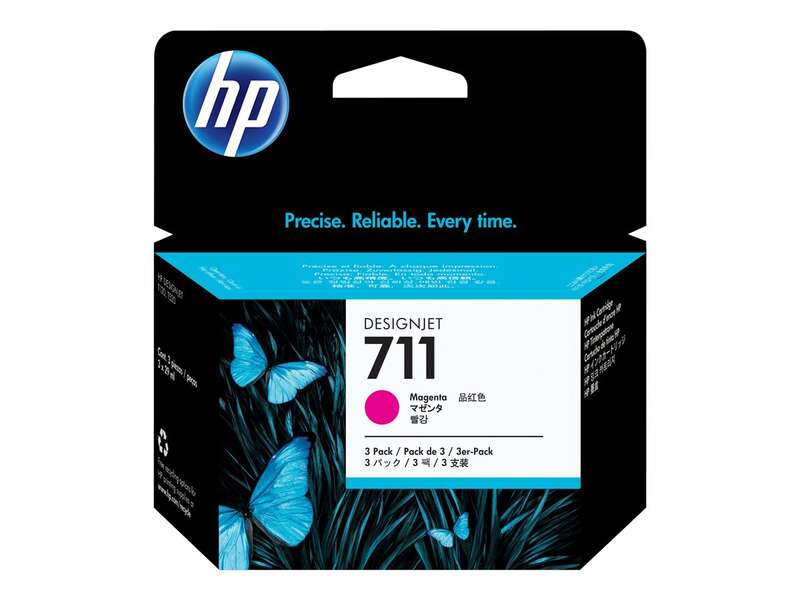 Hp 711 Magenta Pack De 3 Cartuchos De Tinta Originales - Cz135A
