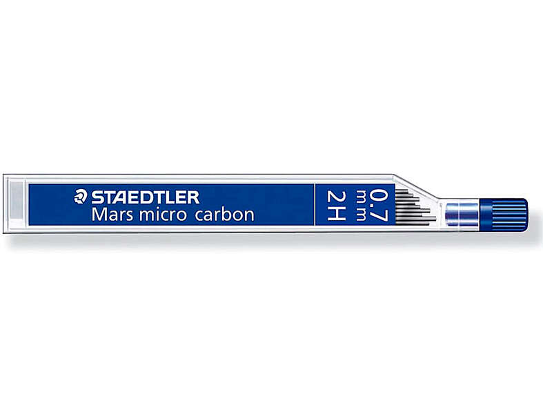 Staedtler Mars Micro Carbon 250 Tubo De 12 Minas De Grafito - Dureza 2H - Trazo 0.7Mm - Alta Resistencia