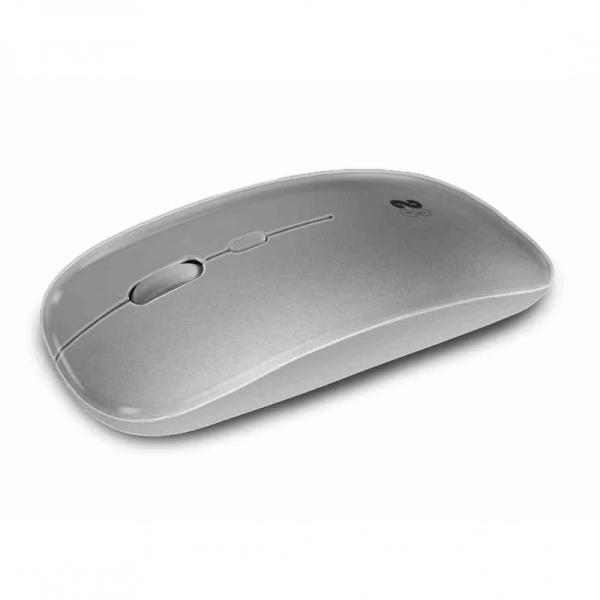 Subblim Ratón Dual Flat Mouse - Conexión Dual - Silent Click - Batería Recargable - Rueda De Silicona - Precisión 1600 Dpi - Color Gris