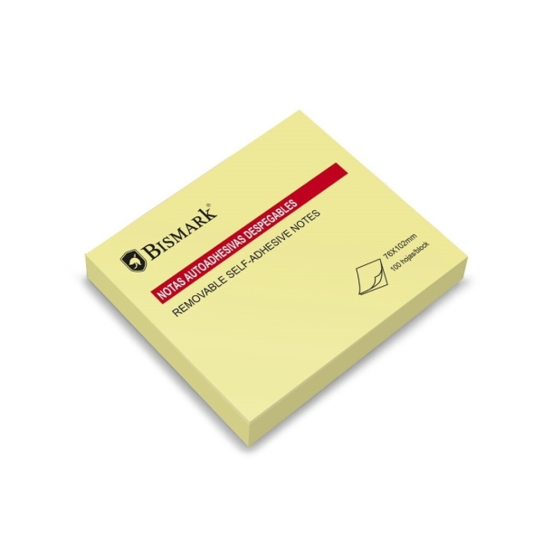 Bismark Bloc De 100 Notas Adhesivas 76X102Mm - Color Amarillo