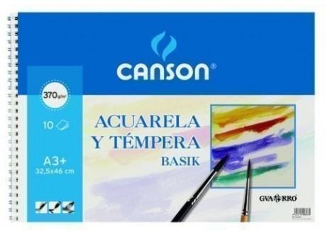 Canson Guarro Bloc Acuarela Y Témpera Basik Espiral 10 Hojas 370Gr 32,5X46Cm Suelto