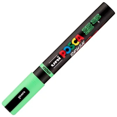 Posca Marcador Pc-5Br Brush Punta M Semiflexible Verde Claro