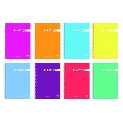 Pacsa Cuaderno Plastipac 80H 4º 90Gr Milimetrado Tapas Pp Pack 5 Ud Colores Surtidos