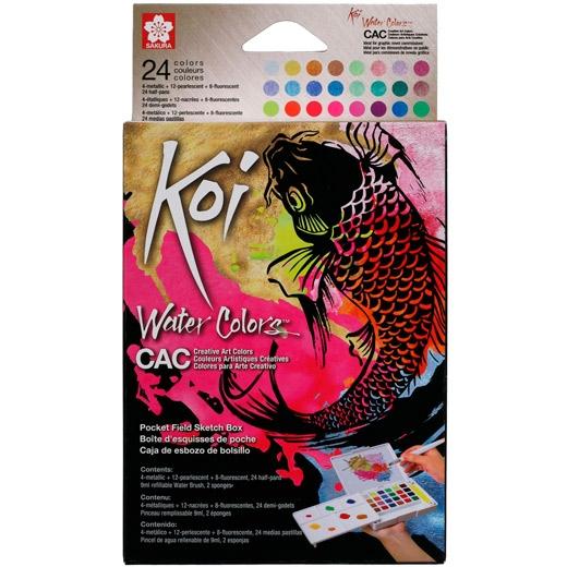 Talens Sakura Koi Acuarelas Water Colors Sketch Box 24 Creative Art Colores Metálicos Surtidos