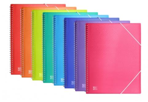 Oxford Carpeta Con 60 Fundas Cristal Espiral Con Gomas Urban Pp Colores Surtidos A4
