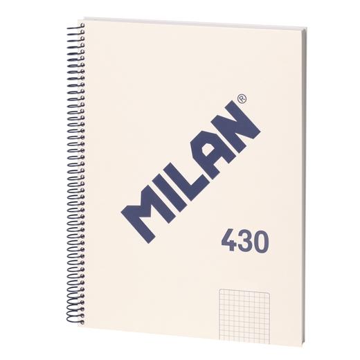 Milan Cuaderno Con Espiral A4 80H 95Gr Cuadriculado 5X5Mm Taqpa Dura Serie 430 Since 1918 Beige