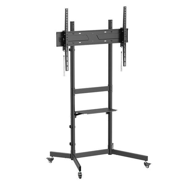 Cromad Soporte De Suelo Con Ruedas Para Tv 55"-100" - Bloqueo De Ruedas - Bandeja Multiusos - Peso Max 70Kg - Vesa 800X600Mm